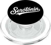 The word Serotonin | Swoosh Script Retro Baseball Aesthetic PopSockets PopGrip for MagSafe
