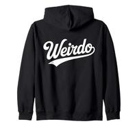 The Word Weirdo Retro Script Design | Bold Quirky Aesthetic Zip Hoodie
