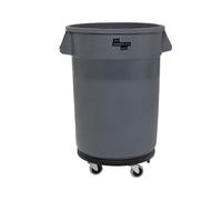 The Workplace Depot 120L Heavy Duty Waste Container with Dolly -Plastic Bin with Dolly for Easy Mobility & High-Volume Storage (Bin and Dolly)