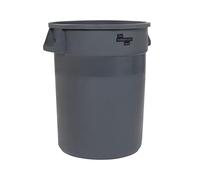 The Workplace Depot 120L Round Waste Bin Large Capacity Ergonomic Non-Slip Handles Durable Plastic Industrial Storage and Waste Disposal Bin for Offices and Warehouses