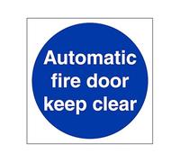 The Workplace Depot Automatic Fire Door Keep Shut Safety Sign, 100 x 100 mm, Self-Adhesive Vinyl or 1mm Rigid PVC, Fire Safety Sign for Offices, Warehouses & Public Buildings (Vinyl (Self Adhesive))
