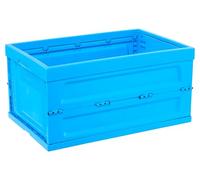 The WORKPLACE Depot Collapsible Folding Container - Premium Blue Polypropylene Storage Box, Stackable & Tool-Free Assembly, Ideal for Office, Warehouse & Home