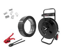 The Workplace Depot Comprehensive Strapping Kit with Tensioner, Sealer, Seals & Strapping Heavy Duty Pallet Banding Set for Warehouses, Packing, Storage & Transit (Comprehensive Strapping Kit)