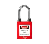 The Workplace Depot Dustproof Lockout Padlock - Reinforced Safety Padlock with Silver Steel or Black Nylon 6mm Shackle - Industrial & Office Lockout, 2 Keys Included (Steel Shackle)