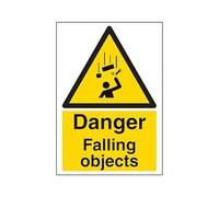 The Workplace Depot Falling Objects Warning Safety Sign - 400 x 300 mm Portrait, 1mm Rigid PVC or Self-Adhesive Vinyl - For Construction Sites, Warehouses & Loading Bays (Vinyl (Self Adhesive))