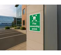 The Workplace Depot Fire Assembly Point Fire Exit Sign, 400 x 300 mm, PVC | Fire Assembly Point Fire Exit Sign, 400x300mm, Rigid PVC; For Offices, Warehouses & Construction Sites.