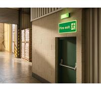 The Workplace Depot Fire Exit Glow in the Dark Safety Sign - 150x300mm Photoluminescent Sign, PVC/Self-Adhesive Vinyl - Emergency Exits in Offices & Warehouses (PVC (Rigid) Pack of 2)