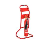 The Workplace Depot Fire Extinguisher Stand - Innovative No-Drill Setup, Robust Metal & Lightweight Design in Bold Red - For Offices, Warehouses & Public Areas