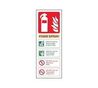 The Workplace Depot Foam Fire Extinguisher Sign, 280 x 100 mm Portrait, PVC | Foam Fire Extinguisher Sign, 280x100mm, Rigid PVC, Portrait; For Offices, Warehouses & Public Areas.
