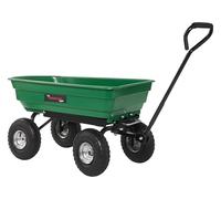 The Workplace Depot Garden Dump Trolley - 250kg Capacity, Pneumatic Wheels, Powder-Coated Steel Frame, Easy Tipping Mechanism - Ideal for Gardening and Landscaping