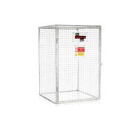 The WORKPLACE Depot Gas Bottle Storage Cage, Collapsible Steel Enclosure, Galvanised or Black Powder-Coated for Workshop & Construction Site Storage (Galvanised, 1830(H) x 1200(W) x 1250(D) mm)