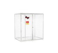 The WORKPLACE Depot Gas Bottle Storage Cage, Collapsible Steel Enclosure, Galvanised or Black Powder-Coated for Workshop & Construction Site Storage (Galvanised, 1830(H) x 1800(W) x 1250(D) mm)