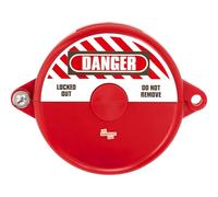 The Workplace Depot Gate Valve Lockout - Red Nylon Plastic Safety Device, Tool-Free Snap-On Hinge, 5 Sizes (25 - 330 mm), Electrical Insulating - Industrial Maintenance Lockout (2.5"-5" Gate Valves)