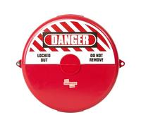 The Workplace Depot Gate Valve Lockout - Red Nylon Plastic Safety Device, Tool-Free Snap-On Hinge, 5 Sizes (25 - 330 mm), Electrical Insulating - Industrial Maintenance Lockout (10"-13" Gate Valves)