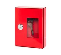 The Workplace Depot Glass Emergency Key Box - Break-Glass Key Cabinet with Cylinder Lock & 2 Keys, Red Powder-Coated Steel for Office & Warehouse Fire Safety Compliance