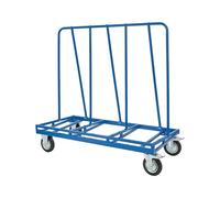 The Workplace Depot Heavy-Duty Board & Panel Trolley | 500kg Capacity Welded Steel Sheet Cart with Rubber Wheels for Plasterboard, MDF, Wallboard & Construction Materials