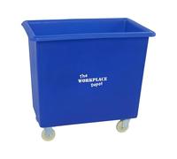 The WORKPLACE Depot Heavy Duty Bottle Bin, Durable Plastic Recycling Bin, Glass Bottle Skip on Wheels for Bars, Retail & Factories (Blue, 200 Litre)