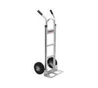 The Workplace Depot Industrial Sack Truck - Lightweight Aluminium Construction with 300kg Load Capacity, Pneumatic Rubber Wheels, Ergonomic H Handle - Heavy Duty Trolley for Warehouses & Offices