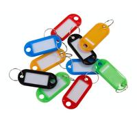 The Workplace Depot Key Tags - Pack of 50 Durable Colour-Coded Key Identifiers with Writable Paper Inserts, High-Impact Plastic with Metal Key Rings, Ideal for Office, Warehouse & Maintenance Teams