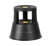 The Workplace Depot Kick Step Stool - Lightweight 2.05kg with 370mm Platform Height, Slip Resistant Rubber Treads, Spring Loaded Castors - Strong 150kg Capacity Step for Retail, Library and Office Use