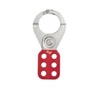 The Workplace Depot Lockout Hasp with Optional Security Wrap Hook - Steel Safety Hasp with 6-Padlock Capacity, 25mm or 38mm Jaw Options, Industrial Maintenance (with Wrap Hook, 38mm Jaw)