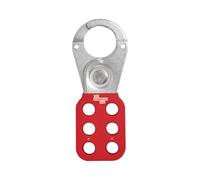 The Workplace Depot Lockout Hasp with Optional Security Wrap Hook - Steel Safety Hasp with 6-Padlock Capacity, 25mm or 38mm Jaw Options, Industrial Maintenance (Without Wrap Hook, 25mm Jaw)