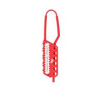 The Workplace Depot Lockout Tagout Hasp - Universal Lockout Device in Reinforced Red Nylon, Non-Conductive, Small (3-Lock) & Large (6-Lock) Options, Industrial Maintenance Safety Equipment (Large)