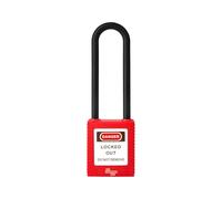 The Workplace Depot Long Lockout Padlock - Reinforced Body with 6mm Steel or Nylon Shackle with 2 Keys - Industrial Lockout Safety for Electrical Panels & Heavy Machinery (Nylon Shackle)