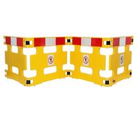 The Workplace Depot Maintenance Barrier, 4 Panel Expandable Safety Barricade with Red & White Reflective Strips and No Entry Sign for Securing Cleaning & Maintenance Areas-3900mm Length, 13.8kg