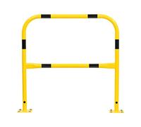 The Workplace Depot Metal Perimeter Barrier - High-Visibility Yellow Steel Impact Protection, Robust Bollard for Car Parks, Warehouses & Outdoor Security, Includes Fixing Bolts(1m Wide)