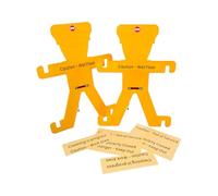 The Workplace Depot Minder Safety Barrier - Yellow Polyethylene Modular Barrier, Pack of 2 with Quick-Deploy Stand & 12 Vinyl Labels for Supermarkets, Schools & Warehouses