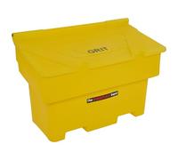 The WORKPLACE Depot Nestable Grit Bin, Large 200 Litre Capacity Tough Yellow Polyethylene Secure Grit Salt Storage Box for Outdoor Winter Safety Products
