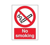 The Workplace Depot No Smoking A4 Prohibition Sign - Portrait 300 x 200 mm Rigid PVC or Self-Adhesive Vinyl, Weatherproof & UV-Stable Safety Sign for Offices & Warehouses (Vinyl (Self Adhesive))