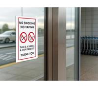 The Workplace Depot No Smoking No Vaping Prohibition Sign, 300x200mm, Vinyl | No Smoking No Vaping Prohibition Sign, 300x200mm, Self-Adhesive Vinyl; For Offices, Warehouses & Public Areas.