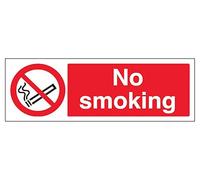 The Workplace Depot No Smoking Prohibition Sign - 150(H) x 450(W) mm, 1 mm PVC or Self-Adhesive Vinyl, High-Contrast Indoor/Outdoor Sign for Offices, Warehouses & Schools (PVC (Rigid))