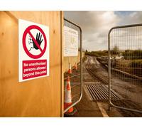 The Workplace Depot No Unauthorised Persons Prohibition Sign, Vinyl, 200 mm | No Unauthorised Persons Prohibition Sign, 300x200mm, Self-Adhesive Vinyl; For Offices, Warehouses, Construction Sites.