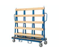 The Workplace Depot Panel Trolley - Heavy-Duty Steel Board Carrier, 1000kg Capacity, Blue Powder-Coated Finish - Ideal for Glass, Plasterboard, Timber and Metal Sheet Transport
