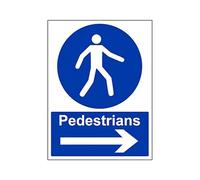 The Workplace Depot Pedestrians Keep Right Mandatory Safety Sign, 300 x 200 mm, 1mm PVC or Self-Adhesive Vinyl Safety Sign For Warehouses, Construction Sites, Offices (PVC (Rigid))