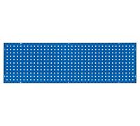 The Workplace Depot Perfo Tool Storage Panel - Wall Mounted Pegboard, Blue Powder Coated Steel with 10 × 10 mm Perforations - Workshop & Garage Organiser with Modular Hook System (460(H) x 1490(W) mm)