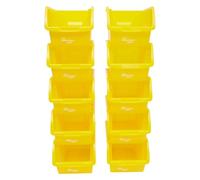 The Workplace Depot Plastic Nesting Small Parts Bins - Pack of 10 - 127(H) x 150(W) x 235(D) mm (Yellow)