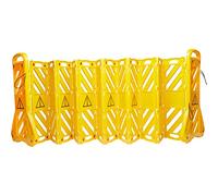 The Workplace Depot Portable Mobile Expanding Safety Barrier - Lightweight with Wheels, 16 Folding Panels, Expands to 3.78m - Indoor Crowd Control for Shopping Centres, Airports & Events