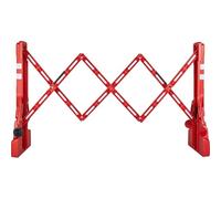 The Workplace Depot Red & White Concertina Safety Barrier - Portable & Collapsible upto 2200mm) - High Visibility, Impact-Resistant- Ideal for Warehouses & Construction