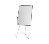 The Workplace Depot Rolling Magnetic Whiteboard - Portable Height Adjustable Flip Chart Easel with Dry Wipe and Magnetic Surface, 1020x720mm - Office and Classroom Presentation Board