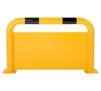 The Workplace Depot Safety Hoop Barrier Rack Protector - Yellow & Black Powder-Coated Steel with Under-Guard Plate - Warehouse & Industrial Forklift Safety Barrier