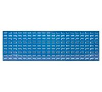 The Workplace Depot Steel Louvre Panel - Blue Powder-Coated Heavy-Duty Storage Panel, Precision Hook-On Bin Wall Organiser for Workshop, Garage & Industrial Use (460(H) x 1490(W) mm)
