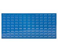 The Workplace Depot Steel Louvre Panel - Blue Powder-Coated Heavy-Duty Storage Panel, Precision Hook-On Bin Wall Organiser for Workshop, Garage & Industrial Use (460(H) x 995(W) mm)