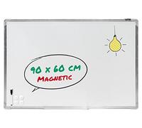 The Workplace Depot Wall Mounted Whiteboard - Magnetic Coated Steel Writing Surface with Aluminium Frame, Pen Tray and Accessories - Horizontal White Board for Office, Classroom and Home Use