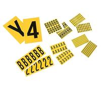 The Workplace Depot Yellow Self Adhesive Numbers & Letters - Black/Yellow Vinyl Racking Labels, High-Vis Warehouse Identification Stickers, Multiple Configurations (56(H) x 21(W) mm, Numbers (0-9))