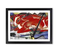 The World Cow By Franz Marc Classic Painting Framed Wall Art Print, Ready to Hang Picture for Living Room Bedroom Home Office Décor, Black A3 (46 x 34 cm)