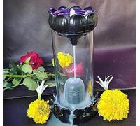 The World Decor Mahadev Glass Shivling Backflow Incense Burner Waterfall Smoke Fountain for Home Decor with Free of 25 Backflow Cones/Dhoop